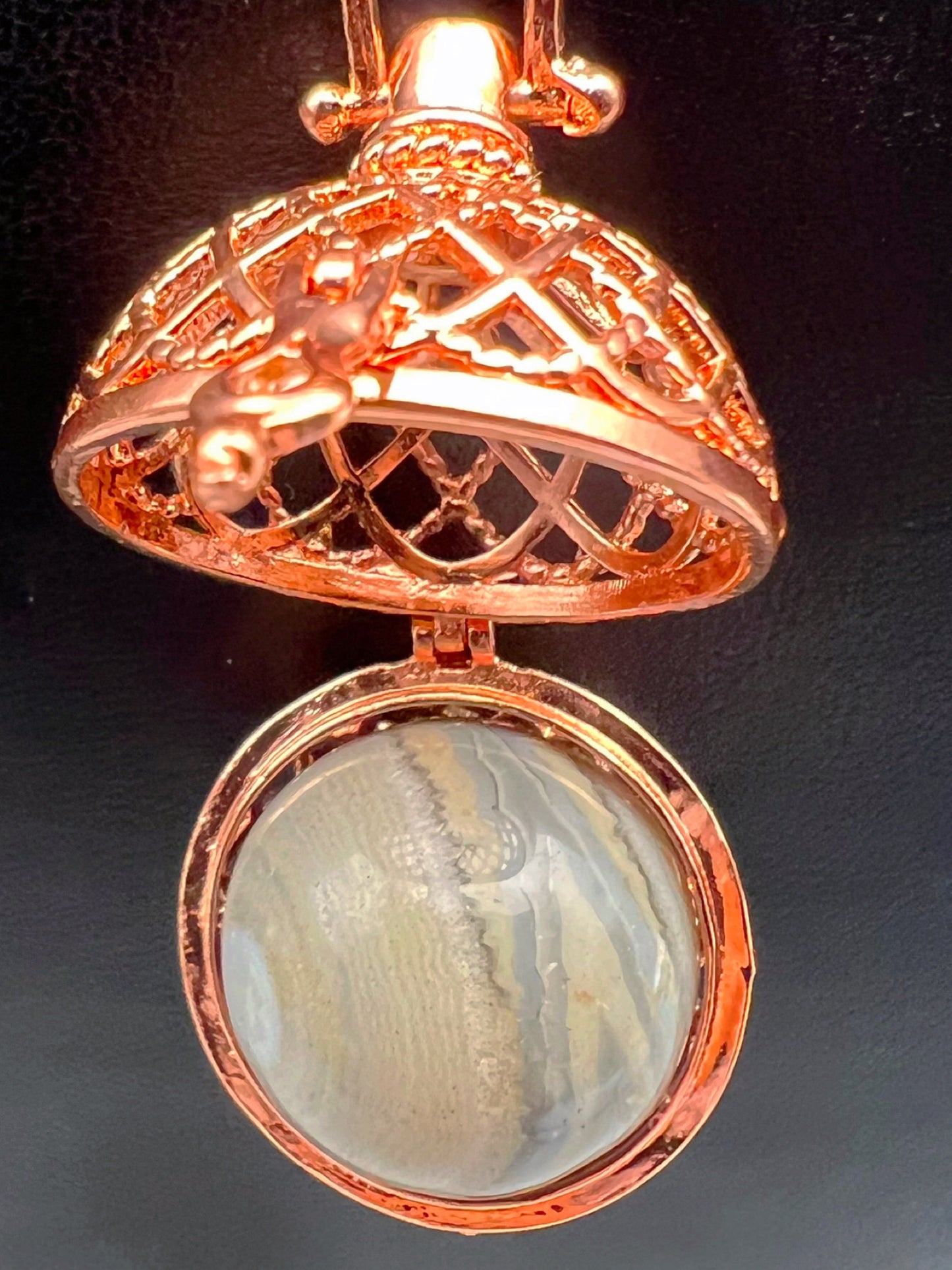 Rose Gold Captured World Necklace