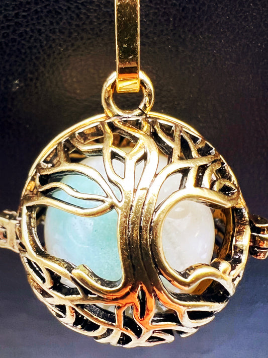 Golden Tree of Life & Amazonite Necklace