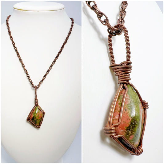 Unakite Crystal Necklace