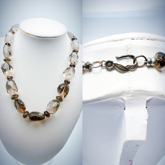 Faceted Smoky Quartz Crystal Necklace