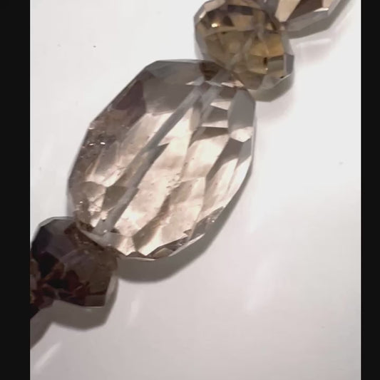 Faceted Smoky Quartz Crystal Necklace